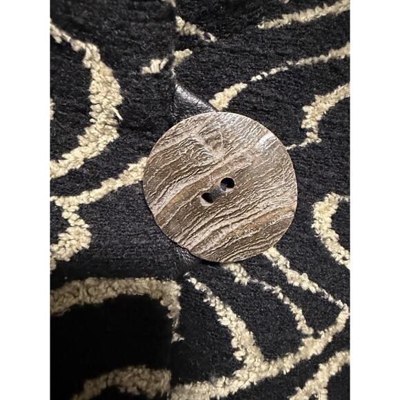 Caroline Rose Jacket Womens Large Black Beige Abstract Button Front Made USA - Picture 4 of 16